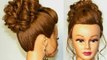 Updo hairstyle for medium long hair. Bridal updo.