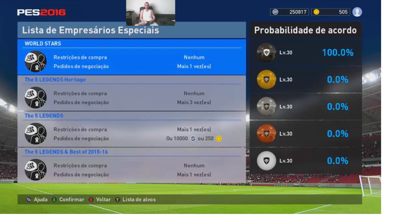 PES 2016 - Em Busca da Bola Master, Compra de Jogadores Parte 1