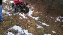 Pulling My Hunting Shack More Into The Bush With My Quad