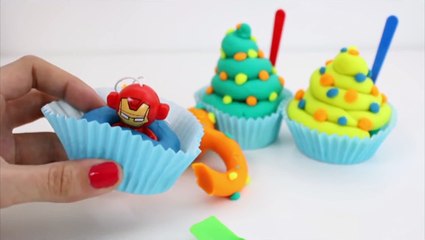 Play Doh Surprise Cupcakes SpongeBob Mickey Mouse Star Wars Toy Videos Madalenas con Sorpr