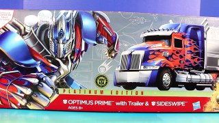 Transformers Platinum Edition Optimus Prime With Trailer & Sideswipe Robot