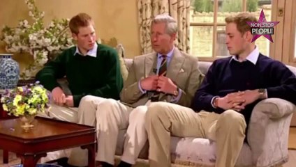 Le prince Charles  Ses fils Harry et William balancent sur leur père
