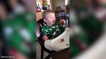 This kid tasted bacon for the first time