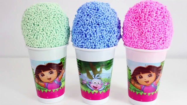 Dora the explorer Foam clay Surprise Eggs Ice Cream cups Disney Princess Angry birds Spongebob