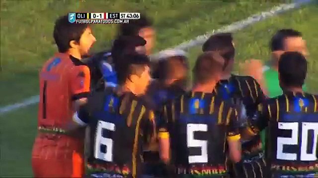 Mansilla y Herrera vieron la roja. Olimpo 0 - Estudiantes 1. Liguilla Pre-Sudamericana 2015. FPT.