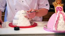 How To Make A Barbie Doll / Princess Cake with icing - Cake Craft World Video 9