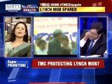 Politician showing Mddle finger to Arnab goswami in live show