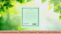 Read  Metamorphoses Oxford Classical Texts Latin Edition EBooks Online