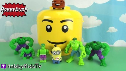 GIANT Play-Doh HULK Lego Head! HobbyFrog + Tow Mater Makeover By HobbyKidsTV
