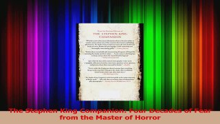 PDF Download  The Stephen King Companion Four Decades of Fear from the Master of Horror PDF Full Ebook