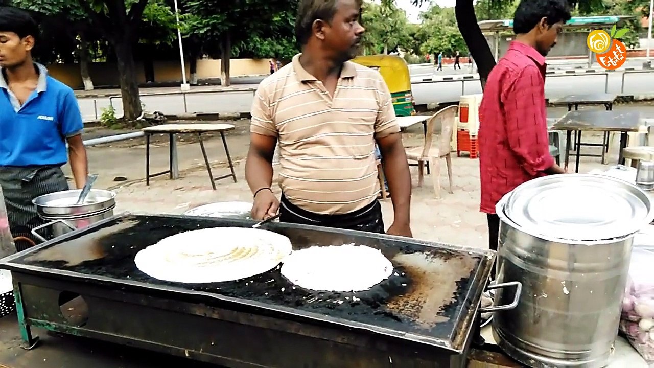 Onion uttapam & Masala Dosa Indian Street Food  Spicy Food  Popular Indian Food Fatafat