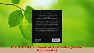 Read  The Oxford Handbook of Aesthetics Oxford Handbooks Ebook Free