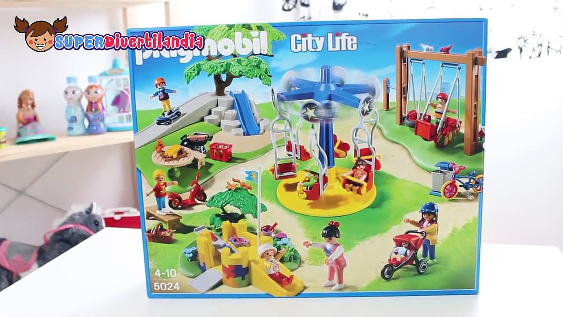 Parque infantil de Playmobil con columpios, toboganes, castillo, balancín y barbacoa - Vídeo Dailymotion