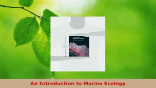 Download  An Introduction to Marine Ecology PDF Online