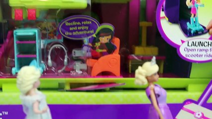 Polly Pocket Jet Disney Frozen Elsa Magic Clip Doll and Barbie Airplane Adventure DisneyCa