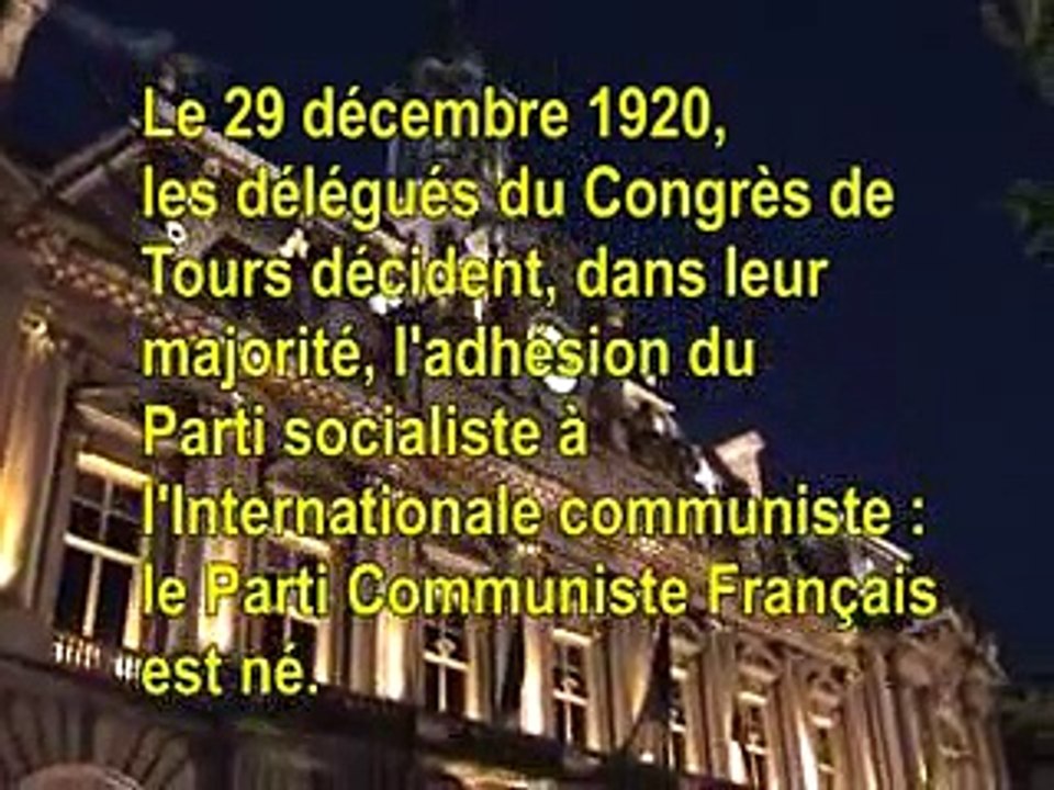 le PCF est né à Tours en 1920.
