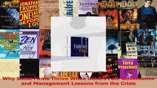 PDF Download  Why Some Firms Thrive While Others Fail Governance and Management Lessons from the Crisis Download Full Ebook