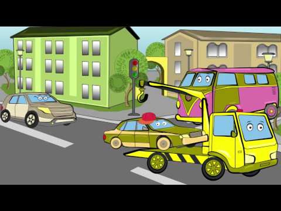 New Car Cartoon for Kids Tow Truck & Monster Truck - Car Accident on the Road | Just for Kids