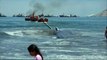 Une baleine échouée est secourue sur une plage du Chili