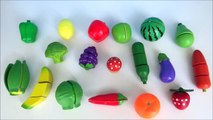 Learn names of fruits and vegetables with toy velcro cutting fruits and vegetables esl asm