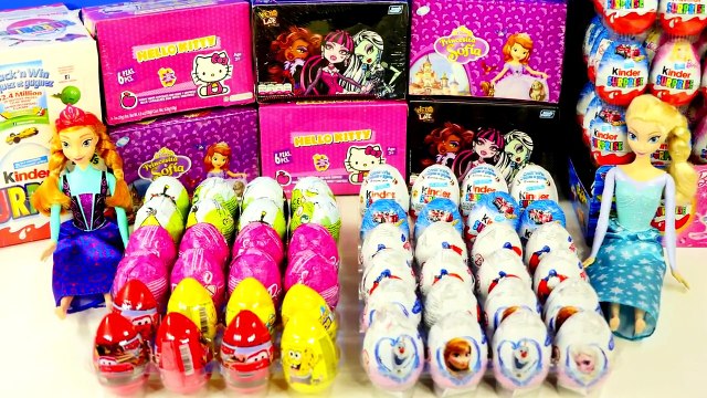 EGGS MONSTER HIGH FROZEN BARBIE HELLO KITTY CARS SPONGEBOB Disney Kinder Surprise