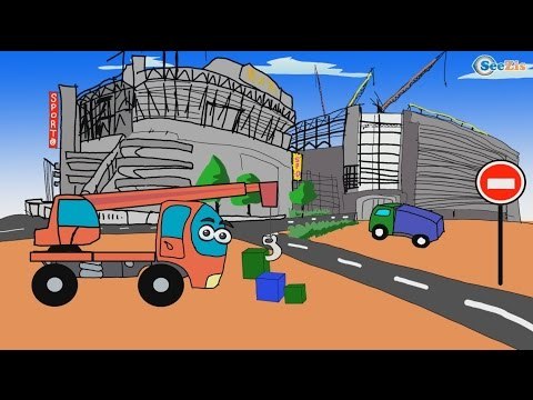Мультики про Машинки для детей - Строительный Кран в Городе Машинок - Рабочие Машины