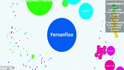 Fernanflo the best team to control Agar.io (7018) Score