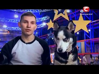 الموهبة التي هزت اوكرانيا كلب يتكلم وينطق i love you