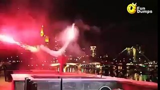 Impressive Breakdancing Fireworks Stunt