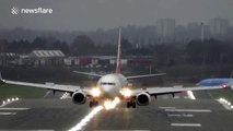 Terrifying crosswind landings in Birmingham amid Storm Frank chaos