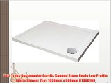 Just Trays Rectangular Acrylic Capped Stone Resin Low Profile White Shower Tray 1300mm x 800mm