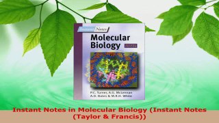 Read  Instant Notes in Molecular Biology Instant Notes Taylor  Francis Ebook Free