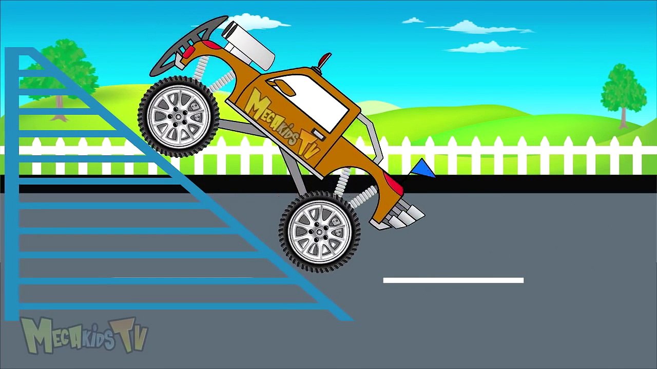 Orange truck - Monster Trucks For Children - Mega Kids Tv