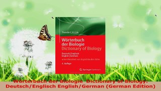 Download  Wörterbuch der Biologie  Dictionary of Biology DeutschEnglisch EnglishGerman German Ebook Online