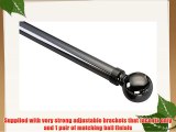 300cm 28mm Trade Packed EYELET Curtain pole Black Nickel (no rings)
