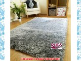NEW SILVER THICK SILKY SOFT HAND TUFTED SHAGGY RUG HIGH QUALITY 6CM PILE (5 SIZES AVAILABLE)