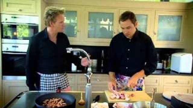David Walliams and Ramsay Cook in Frilly Aprons - Gordon Ramsay
