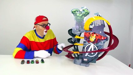 Car Clown: EAT Toy Cars & Learn to Count Racetrack Machine from Marvel Toys