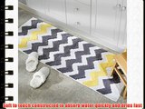 InterDesign 53 x 152 cm Microfiber Chevron Rug Grey/ Yellow