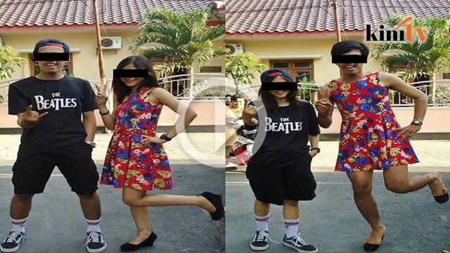 Gaya baru, gambar tukar baju bersama pasangan