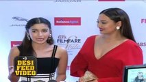 Sonkashi Sinha Calls Alia Bhatt Glib Talker at Red Carpet of Filmfare Glamour And Style Awards 2015