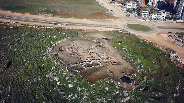 Aerial shots of Byzantine period monastery in Isreal