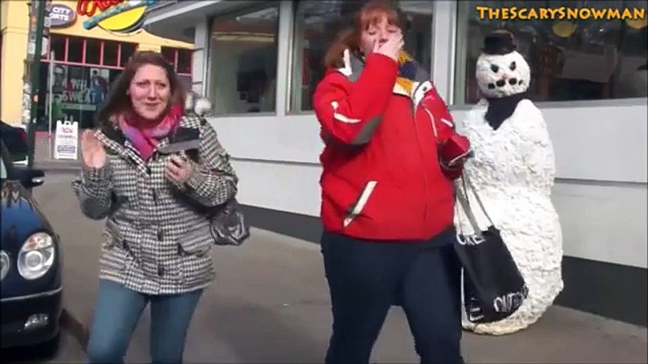 Scary Snowman Prank