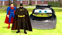 Superman and Batman DC Superheroes w/ Custom Batman Lightning McQueen Disney Cars