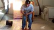 Mexican Worker plays Pogo Stick with a pickaxe