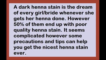How to Get Dark Mehandi Henna Stain Color - Tips to Improve Henna Color