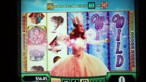 WIZARD OF OZ Penny Video Slot Machine GLINDA BONUS, FOUR WILD REELS and BIG WIN Las Vegas