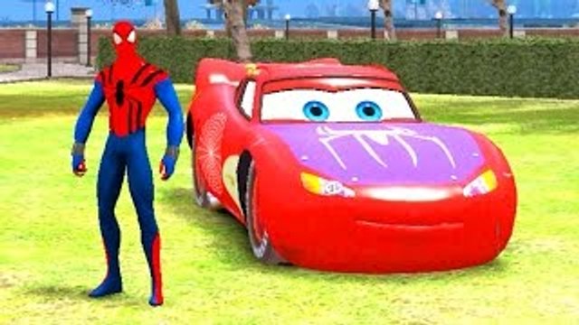The Amazing SPIDERMAN w/ his custom Spider Man Lightning McQueen Cars + Nursery Rhymes Son