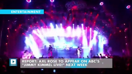 Report: Axl Rose to Appear on ABC’s "Jimmy Kimmel Live!" Next Week