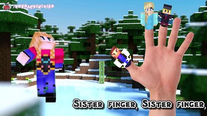Disney Frozen Minecraft Finger Family Collection, Disney Frozen Minecraft Finger Family Song